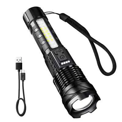 15000000LM Super Bright Flashlights High Lumens Rechargeable 7 Modes LED Flash