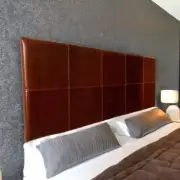 Minimalist King Bed Leather Headboard - Custom Made | East to Install Wall Mount