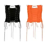 Women s Bandage Crop Top Summer Sleeveless Sexy Backless Vest Halter for Tank