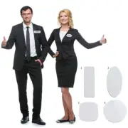 Sublimation White Badges Pin DIY Blank ID Name Badge Heat Transfer Name Tag