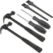 KOMBIUDA 2 Sets Archaeological Excavation Tools Dinosaur Stem Play Educational Excavation Kits Hammers Brush Dig Small Mini Black Plastic