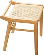 Vintage Solid Wood Makeup Vanity Set with Mirror Dressing Table 2 Drawers and Stool Chair and Sturdy Bedroom Vanity Desk