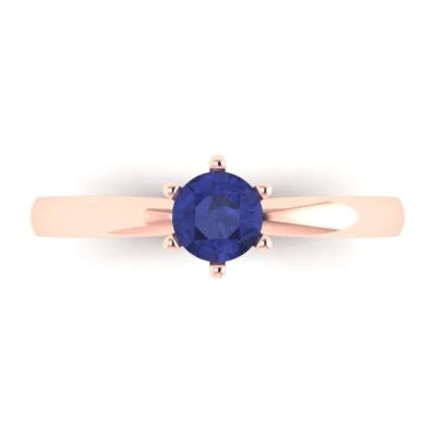 .5Ct Round Cut Tanzanite Gold Solitaire Engagement Promise Statement Bridal Ring