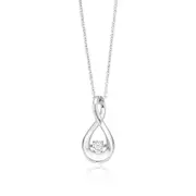 Sterling Silver Diamond Set Dancing Diamond Pendant