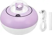 Mini Humidifier Cute Cat Sculpture Portable Quiet Desktop Air Humidifier USB Plug in for Home Office (紫)