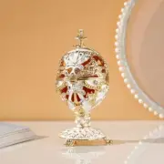 Jewelry Box Metal Faberge Egg Romantic Carved Enameled Small Multicolor Magnetic
