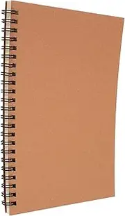 Ipetboom Elegant A5 Size Leather Cover Spiral Notebook Grid Paper for Daily Use School Work and Personal Memo Writing