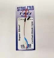 Glow Bloodworm Dropper Ice Fishing Jig 1/4 oz T-Rex Stone Cold Lethal