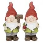 Northcote Pottery Gnomes Garden Decor Red Hat w/Ladybug And Welcome Sign 28cm