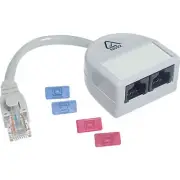 RJ45 Splitter Voice To Voice 100mm Cord 3-U3 RJ45 Plug to 2 X RJ45 Sockets