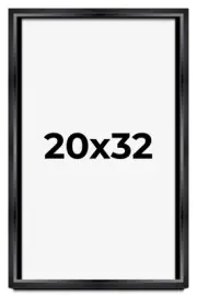 20x32 Shadow Box Frame Black | 1.25 inches Deep Real Wood Contemporary Shadowbox