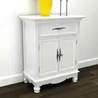 Floor Cabinet Home Bedroom Kitchen Storage 2 Door 1 Drawer Cupboard Organiser
