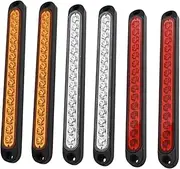 YOSADIER 6pcs Rear Lights for Truck and Trailer Brake Turn Signal and Reverse Lights White Yellow and Red Durable Plastic Running Lamps for Vehicles