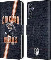 Head Case Designs Officially Licensed NFL Football Stripes Chicago Bears Logo Art Leather Book Wallet Case Cover Compatible with Samsung Galaxy A15