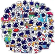TAVVKE NASA Astronaut Stickers - 50 Cute Waterproof Vinyl Decals for Teens, Boys, Girls, and Kids. Use on Laptop, Water Bottle, Cup, Bike, Luggage, Phone, Flasks, Scrapbook.