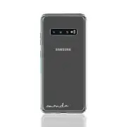Custom Personalised Name Galaxy S10 S20 Plus Anti-Impact Clear Transparent Case
