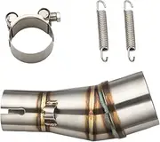 Motorcycle Exhaust Mid Pipe, Motorbike Accessories Exhaust Pipe Muffler Adapter Connect Pipe with Clamps Compatible with Kawasaki Ninja 250 300 2008-2017, Ninja Z250 Z300 2008-2017