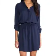 Splendid NWT Navy Dress with Drawstring Waist Women’s Large