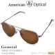 【American Optical】將軍款太陽眼鏡_棕色玻璃鏡片/玫瑰金色鏡框 58mm(#GEN558STCLBNG)