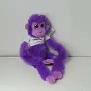 Aurora World Big Eyes Hanging Oklahoma State Purple Monkey Plush NWT