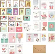 39 PCS Happy Birthday Cards,Birthday Cards with Envelopes and Birthday Card Assortment Box. Variety Set of Assorted Birthday Cards with Envelopes, Bulk Greeting Cards Assortment