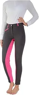 [HyPERFORMANCE] Womens/Ladies Saxby Silicone Jodhpurs (UK Size: 26in) (Anthracite Grey/Cerise Pink)