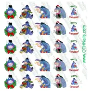 Eeyore Christmas Waterslide Nail Decals Set of 25 Salon Quality