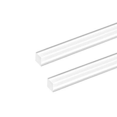 8mm x 20" Acrylic rod,Square,Clear Acrylic Plastic Rod PMMA Bar 2pcs