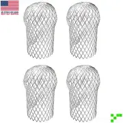 4 Pcs Gutter Downspout Guards Aluminum Leaf Filter Strainer Expandable 3/4In