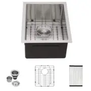 LORDEAR Bar Sink 14"Lx18"Wx9"D Undermount Single Bowl 16-Gauge Stainless Steel