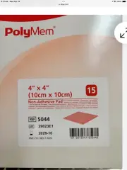 PolyMem Foam Wound Dressings, Non-Adhesive, 4" x 4", Box of 15