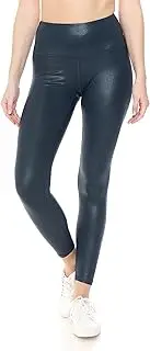 Leggings Depot Women's High Waist Comfy Faux Leather Leggings Tights Stretchy Pleather Pants