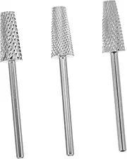 Cabilock 3Pcs Manicure Drill Bits Tungsten Carbide Nail Drill Heads for Nail Art and Salon Use for Polishing Cleaning and Dead Skin Removal