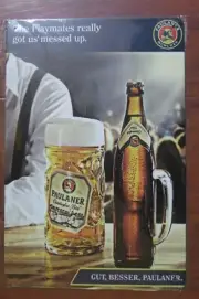PAULANER BEER METAL TIN SIGN man cave bar retro style 30 by 20 cm