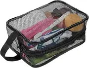 [Styquenzer] Mesh Shower Bags for Men Women, Mesh Toiletry Bags Gym Shower Caddy Bag Bathroom Caddy Portable Wash Bags Toiletry Organizer Tote for Portable Travel Bathroom Gym Camping Dorm Room, black