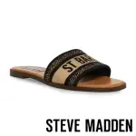 【STEVE MADDEN】KNOX 刺繡棉涼拖鞋(黑金色)