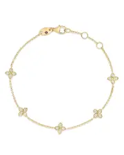 Roberto Coin 18K Yellow Gold Verona Love by the Inch Diamond Station Bracelet