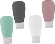 ADOCARN Leakproof Silicone Travel Bottles 38ml Squeezable Toiletries Container Portable Makeup Lotion Holder 4pcs Set Random Colors