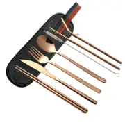 1Set Cutlery Set Kitchen Tableware Stainless Steel Dinnerware Flatware Knife Dessert Fork Coffee Spoon Chopsticks Straw Dinner Set