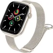 JKD Soft Magnetic Band Compatible with Apple Watch Bands for Women 40mm 41mm 38mm 46mm 45mm 44mm 42mm, Metal Stainless Steel Mesh Loop Replacement Bracelet Strap for iWatch Series 10 9 SE 8 7 6 5 4 3