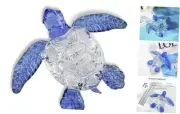 Handmade Crystal Ocean Turtle Figurine Collectible Gift for Women Art Blue