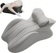 Butt Cushion for Couples, Low-Profile Design Couples Pillow for Intimacy, Wedge Pillow Memory Foam, Recovers After Impact, Provides Intimacy Support (Grey)