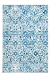 Mozaic Tiles Blue Designer Area Rug - Contemporary Rug, Indoor, Pattern, Low Pile, Clean Lines, Living Room Decor