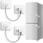 [BenRan] 2 Pack Fridge Locks for Children Adults, Strong Adhesive Baby Safety Refrigerator Lock with Key Cupboard Door Locks Keep Kids Safe from Windows Kitchen Cabinets Drawer (White)