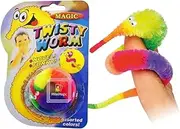 MilesMagic Magician's Twisty Worm Gimmick | Invisible Thread String Commanding Funny Wiggly Moving Fuzzy Worms on Invisible String Close Up Magic Trick | 1 Piece Multicolor