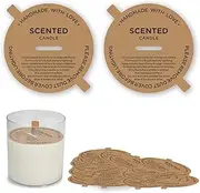 Joyfulmap 160pcs Preprinted Kraft Paper Candle Dust Covers With Pull Tab, Topper Decoration Lids and Accessories for Making, Craft Fragrance (6cm/2.36in)
