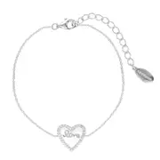 Georgini Reflection Enamel Love Heart Bracelet Silver