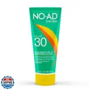 NO-AD SPF 30 Sunscreen Lotion | Broad Spectrum UVA/UVB Protection | Water Res