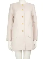 Pink Single Breasted Wool Coat