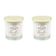 2x Gibson Gifts Jewelled Scented Candle White Cotton/Linen Scent Mother/Bride